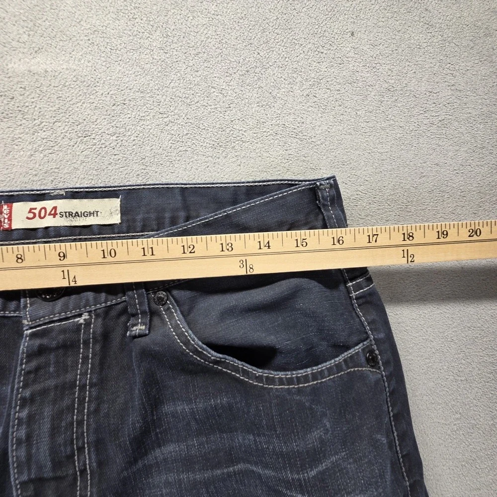 Vintage Levis 504 Jeans Mens 33x32 Blue Straight Engineered Dark Wash‎ Whiskers